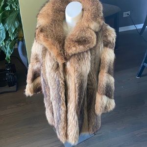 100% authentic fox fur vintage winter coat